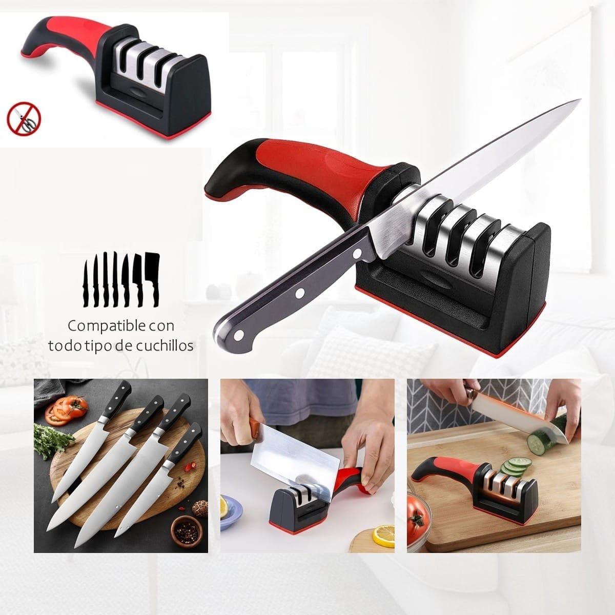 Afilador cuchillo mango plástico. - imagen 1