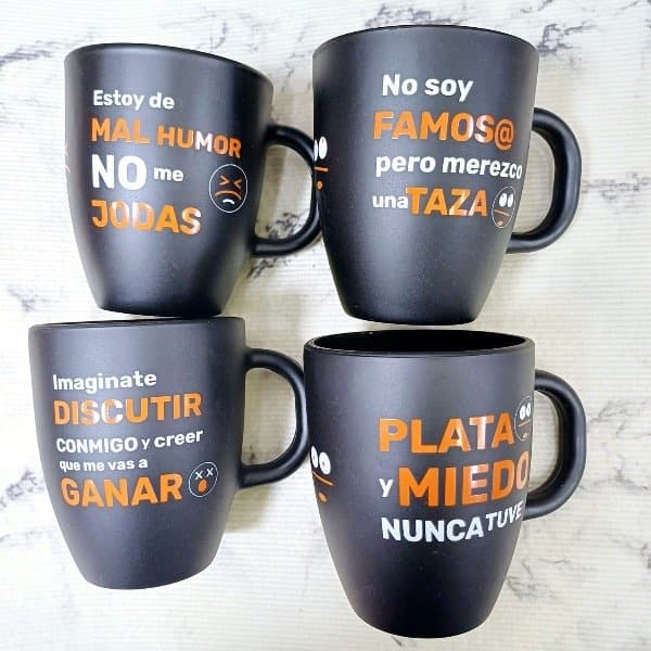 Tazas De Vidrio Jarro Mug Frases Negativas