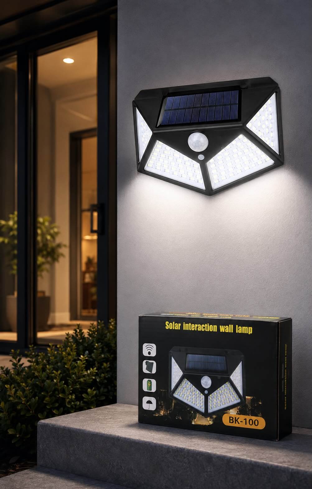 Reflector solar. De pared. BK-100 leds. MELECH.